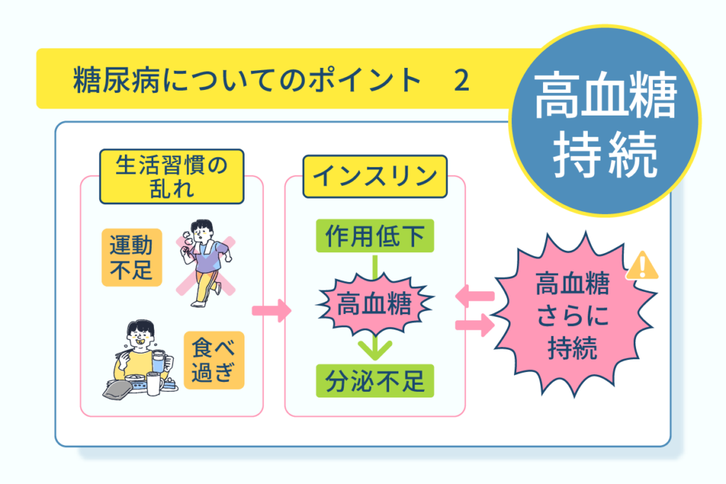 糖尿病についてのポイント２高血糖持続