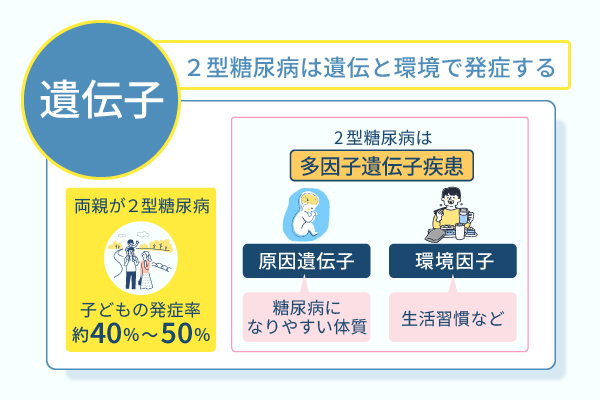 ２型糖尿病は遺伝と環境で発症する