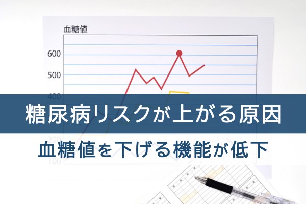 糖尿病リスクが上がる原因。血糖値を下げる機能が低下