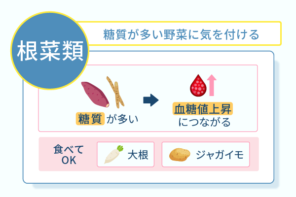 糖質が多い野菜に気を付ける