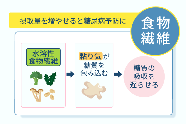 摂取量を増やせると糖尿病予防に