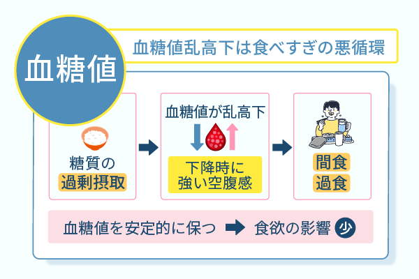 血糖値乱高下は食べすぎの悪循環