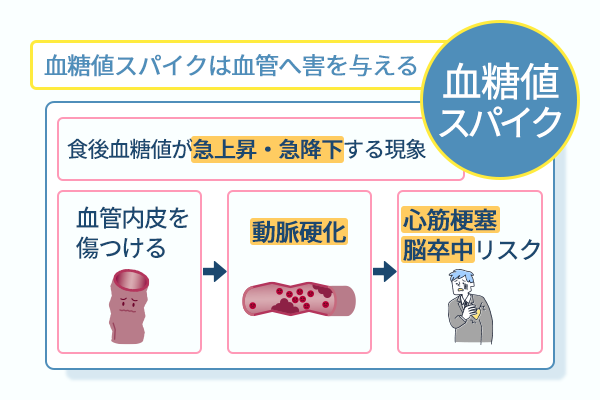血糖値スパイクは血管へ害を与える