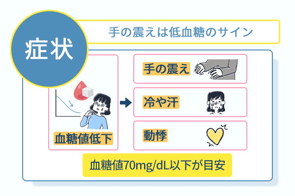 手の震えは低血糖のサイン