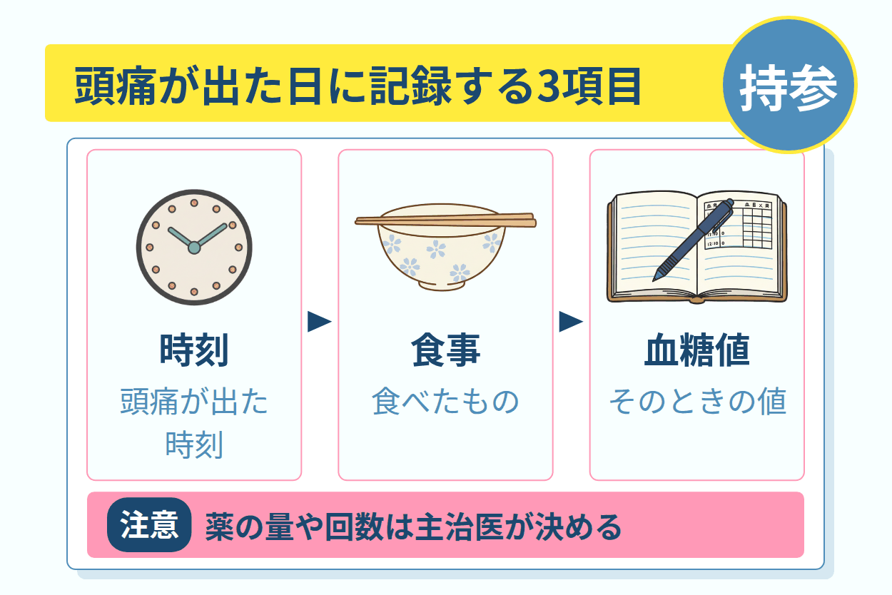 頭痛が出た日に記録して診察で伝える3つの項目
