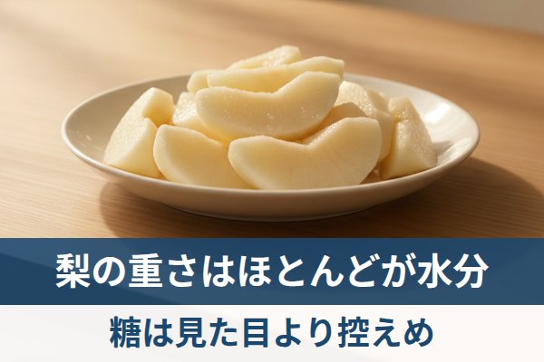 梨の糖は水分で薄まり1日200gの中に収まる