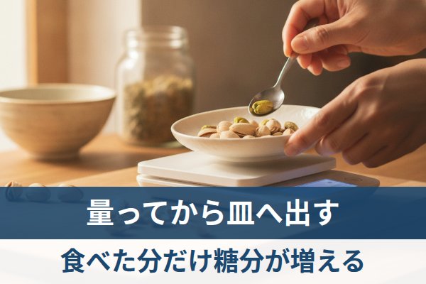 ピスタチオ100gで実際に体へ入る糖分の量